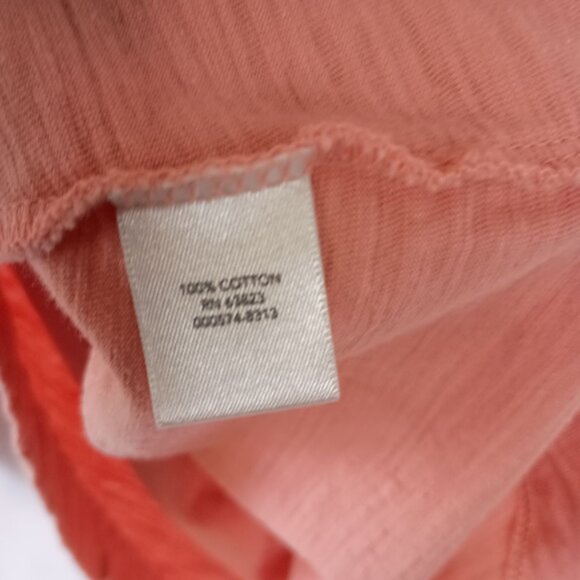Christopher & Banks Embroidered Boho Tunic Blouse Coral Pink Size L Cotton - Picture 5 of 6